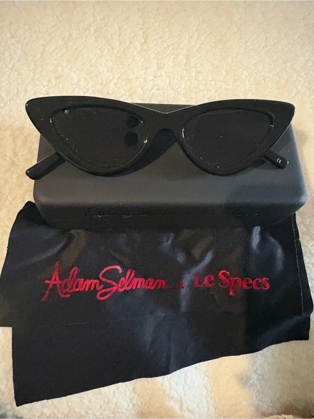 Authentic Skinny Le Specs x Adam Selman Black Cat Eye Sunglasses
